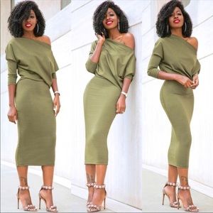 • FINAL PRICE • Fitted Olive Dress
